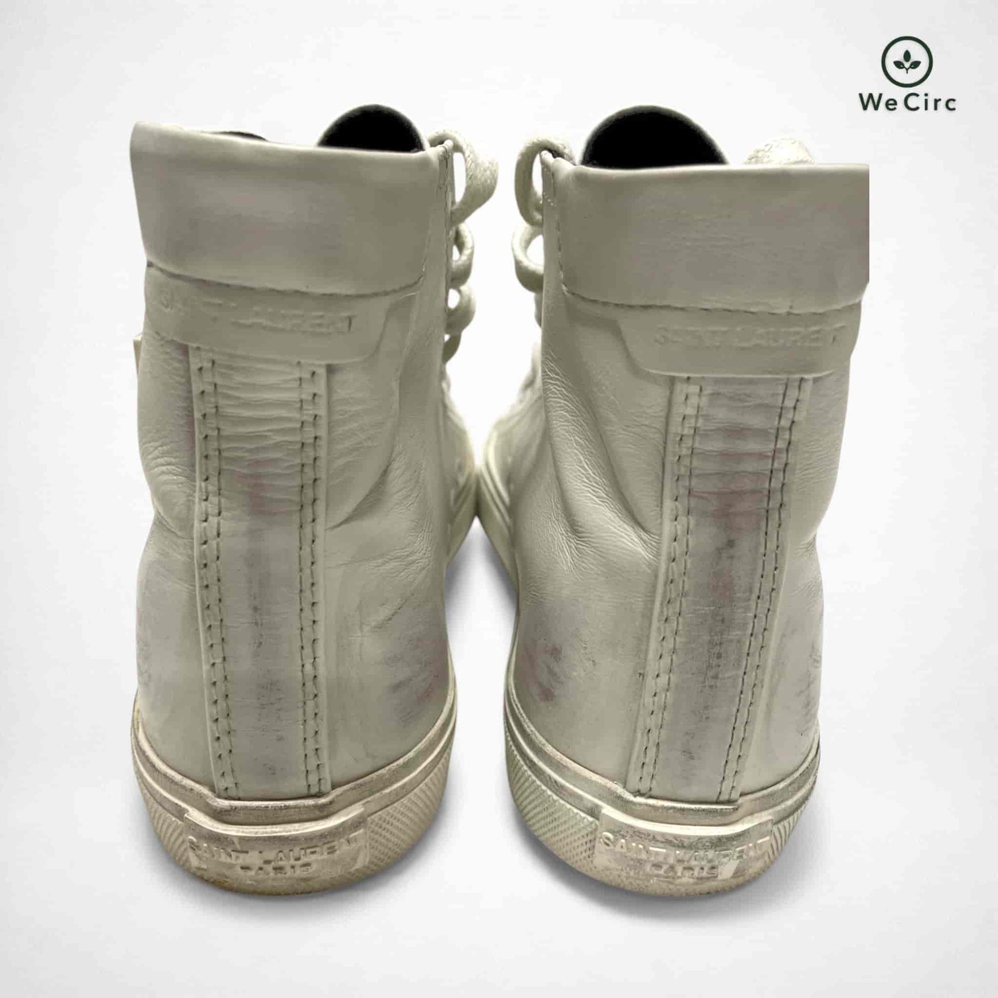 Bedford Distressed High-Top-Sneaker Weiß 39 - Detailansicht
