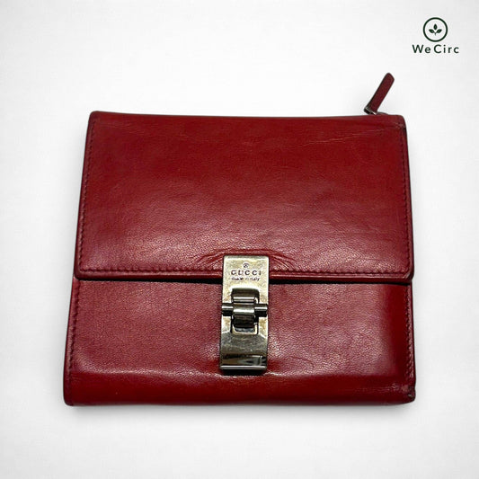 Gucci Leder Vintage Portemonnaie Rot - Hauptansicht